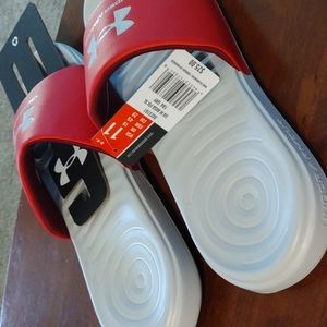 New Under Armour Slides shoes Size 11 Ansa Flex Gray